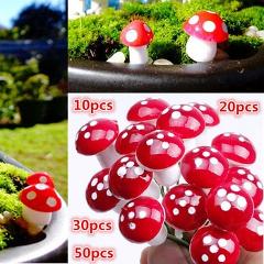 Hot! New 10Pcs-50Pcs 2cm Artificial Mini Mushroom Miniatures Fairy Garden Moss Terrarium Resin Crafts Stakes Craft Garden Decor