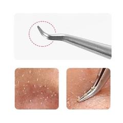 Stainless Steel Straight Bend Curved Blackhead Acne Clip Tweezer Pimple Comedone Remover Kit Face Cleaner