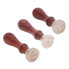 Retro Lily Pattern Rosewood Handle Documents Sealing Wax Seal Stamp Post Decorative Letter Wooden Stamps Craft Gifts