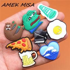 Single Sale 1pcs Animals 29 Types Shoe Charms Accessories Decorations Sad Frog PVC Croc jibz Buckle for Kids Party Xmas Gifts