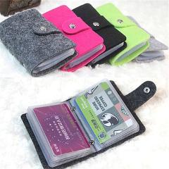 Fashion Wool Felt Function 24 Bits Card Case Business Card Holder Men Women Credit Passport Card Bag ID Passport Card Wallet