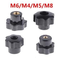 Hot Plastic Carbon Steel Galvanization Male Thread Star Shaped Head Clamping Nuts Knob For Industry Equipment M6/M4/M5/M8