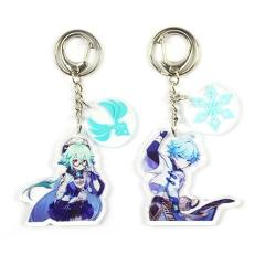 1Pcs Hot Game Genshin Impact Acrylic Keychain Cosplay Cartoon Key Chain Delicacy Bag Pendant Small Car Keyring Jewelry