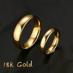 Fashion Luxury Golden Engagement Wedding Ring Couple Ring Simple Fashion Style Fine Jewelry Anniversary Gift Men and Women Ring