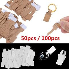 HOT! Necklace Ring Labels Quadrate Blank Price Tags Paper Stickers Paper Jewelry Display Card Labels Hangtags 50pcs / 100Pcs