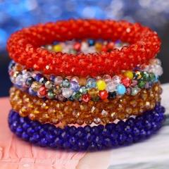 Hot Sale DIY Beads Bracelet Delicate Crystal Beads Handmade Charm Bracelet Pure Colors Bohemia Bracelet For Women