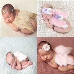 Newborn Photography Accessories Angel Wing Baby Photo Props Handmade Costumes For Infants Fotografia Crochet Costumes For Baby