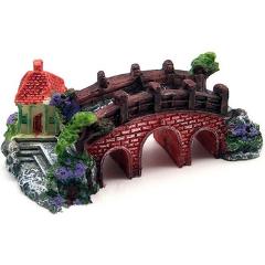 Resin Castle Aquariums Castle Decoration Simulation Turtle Climbing Three Eye Bridge