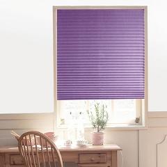 Half Blackout Pleated Blinds Self-Adhesive Window Shades Balcony Non-Woven Home Kitchen Fabric Shading for Balcony Door Purple