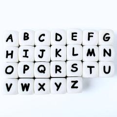 Keep&Grow 10pcs 12MM Silicone Letters Beads Baby Teething Teethers English Alphabet  Letter Beads BPA Free Baby Shower Gifts