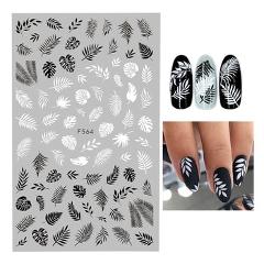 1PC Nail Sticker Geometric Love-Letters Leaf Flower Snowflake Nail Art Decal Manicure Decorations