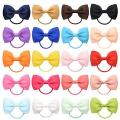 1Pcs Novelty Small Mini Solid Baby Elastic Rubber band Head rope Ribbow Bow Tie For Girls Headwear Hair Accessories