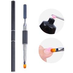 Dual Ended Nail Art Acrylic UV Gel Extension Builder Flower Painting Pen Brush UV Gel Remove Spatula Stick Manicure Tool